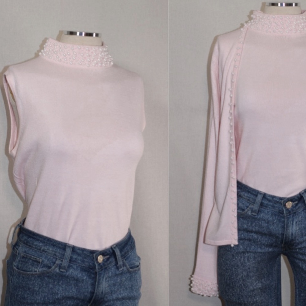 Mercer Street Studio 2 Pc. Pink Beaded Sweater